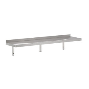 Stenska polica iz nerjavečega jekla s podporo - L 2200 x P 300 mm - CombiSteel