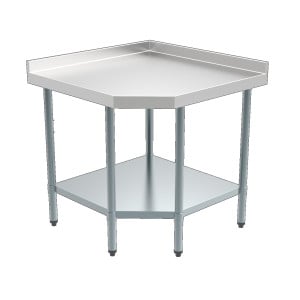 Angular Detachable Table with Backsplash and Shelf - L 900 x D 700 mm - CombiSteel