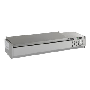 Saladette Hladilna za Postavitev z Inox Pokrovom - 9 GN 1/3