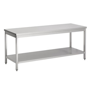Miza iz nerjavečega jekla z polico - L 800 x P 600 mm - CombiSteel