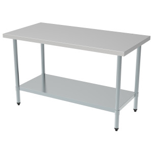 Stainless Steel Table with Shelf - L 120 x D 700 mm - CombiSteel