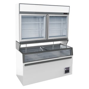 Vitrine Murale et Bahut de Supermarché Blanc - 948 L - CombiSteel