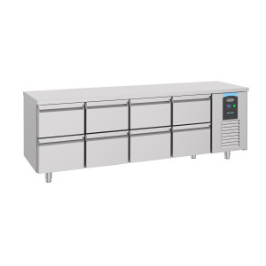 Table Réfrigérée Positive GN 1/1 à 8 Tiroirs - 632 L - CombiSteel