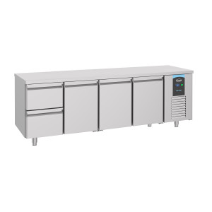 Pozitivna hladilna miza GN 1/1 s 3 vrati in 2 predaloma - 632 L - CombiSteel