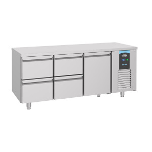 Table Réfrigérée Positive GN 1/1 à 1 Porte et 4 Tiroirs - 474 L - CombiSteel