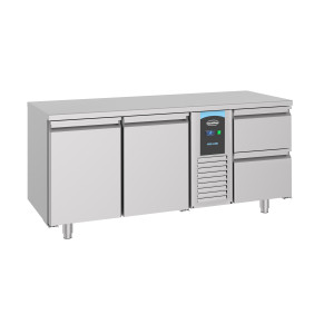 Table Réfrigérée Positive GN 1/1 à 2 Portes et 2 Tiroirs - 474 L - CombiSteel