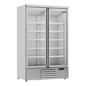 Positive Stainless Steel Refrigerated Cabinet - 2 Glass Doors - 1000 L - CombiSteel