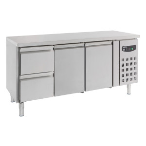 Table Réfrigérée Positive GN 1/1 à 2 Portes et 2 Tiroirs - 417 L - CombiSteel