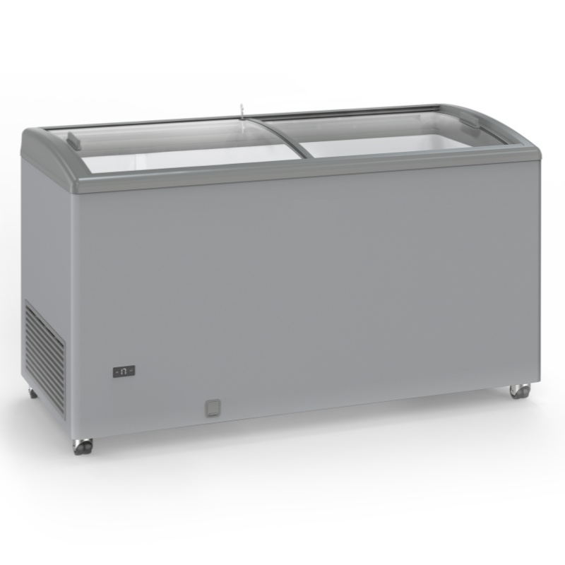 Stainless Steel Look Freezer with Sliding Glass Doors - 500 L - TENSAI Stainless Steel Look Freezer with Sliding Glass Doors - 500 L - TENSAI