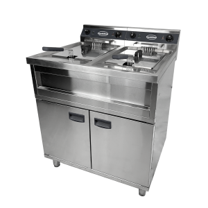 Električni fritezi na vozičku 2 x 12 L - 2 x 9000 W - Kapaciteta 24 L - Combisteel