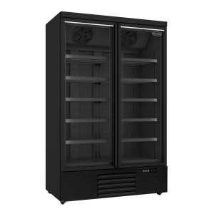 Armoire Réfrigérée Négative à 2 Portes Vitrées Noir - 1000 L