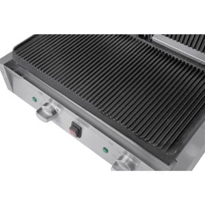 Double Contact Grill Grooved/Grooved in Stainless Steel - Buffalo