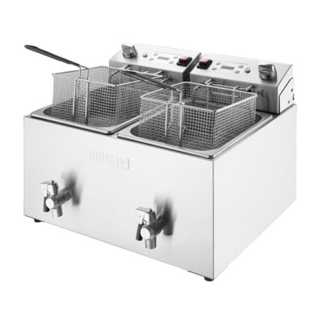 Električni dvojni cvrtnik z merilnikom časa - 2 x 8 L - Buffalo