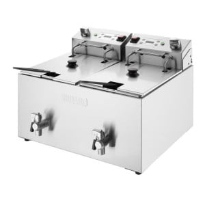 Električni dvojni cvrtnik z merilnikom časa - 2 x 8 L - Buffalo