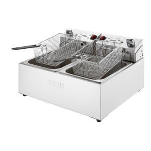 Električni dvojni cvrtnik z merilnikom časa - 2 x 5 L - Buffalo