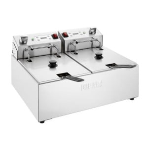 Električni dvojni cvrtnik z merilnikom časa - 2 x 5 L - Buffalo