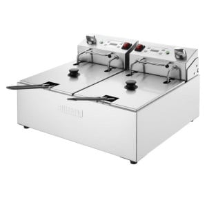 Električni dvojni cvrtnik z merilnikom časa - 2 x 5 L - Buffalo