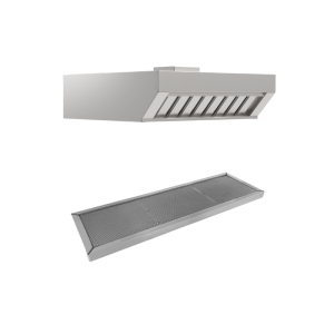 Kondenzacijska napa s sprednjim izpuhom pare - Ogljikov filter - Pečice 600x400mm - Mychef