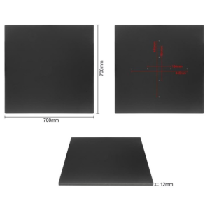 Kvadratna mat črna miza - 700 mm