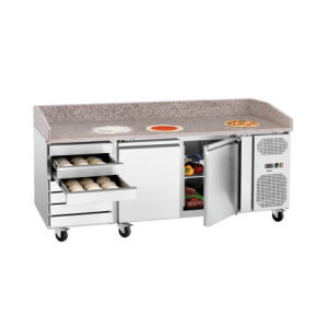 Refrigerated Pizza Cabinet with 2 Doors and 7 Drawers