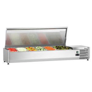 Saladette Réfrigérée à Poser Inox - 5 x GN 1/3 + 1 x GN 1/2