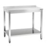 Stainless Steel Work Table with Lower Shelf and Backsplash - D 700 mm - L 1200 mm - Bartscher