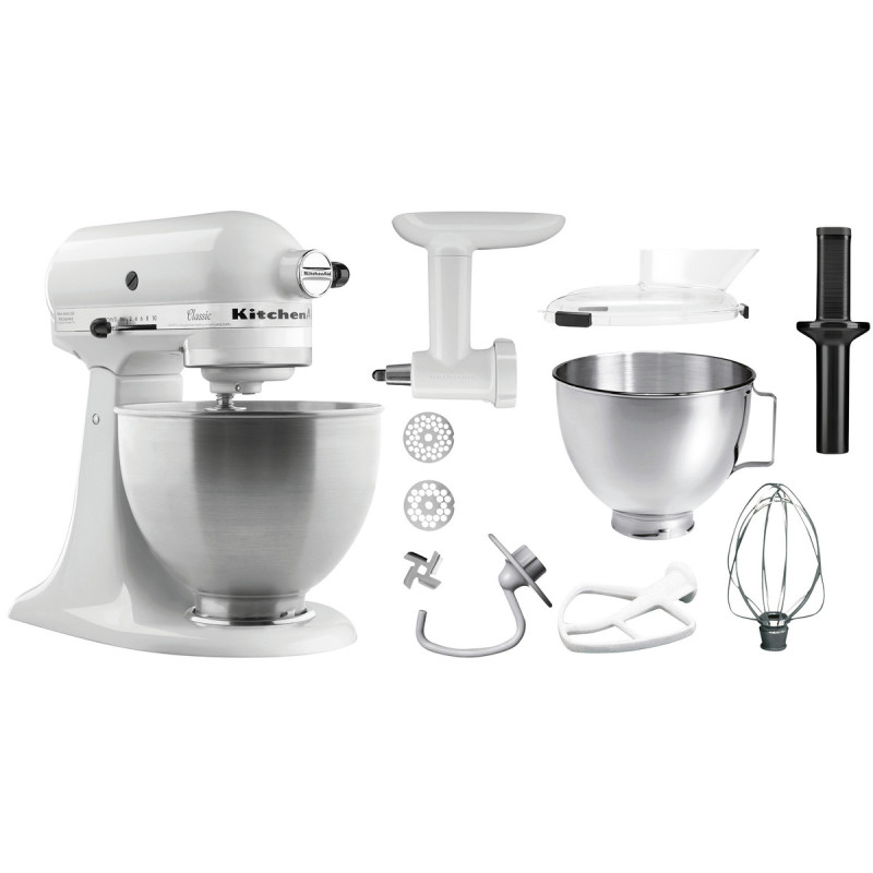 Beli mešalnik KitchenAid z dodatki - 4,28 L - Bartscher