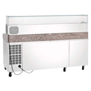 Refrigerated Pizza Cabinet with 2 Doors and 7 Drawers