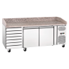 Refrigerated Pizza Cabinet with 2 Doors and 7 Drawers