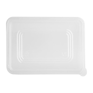 Recyclable PET Fiesta Lids for Bagasse Trays - Pack of 100 - Gastronoble