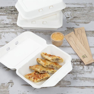 Barquette Alimentaires en Bagasse Fiesta Compostable 400x335mm - Lot de 200 - Fiesta Green