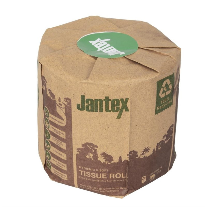 Roule papirja za recikliranje 3-slojni 260 listov - Paket 36 - Jantex