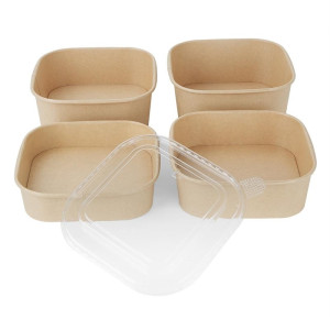 Barquettes Carrées Recyclable 1400 ml - Lot de 300 - Fiesta Green