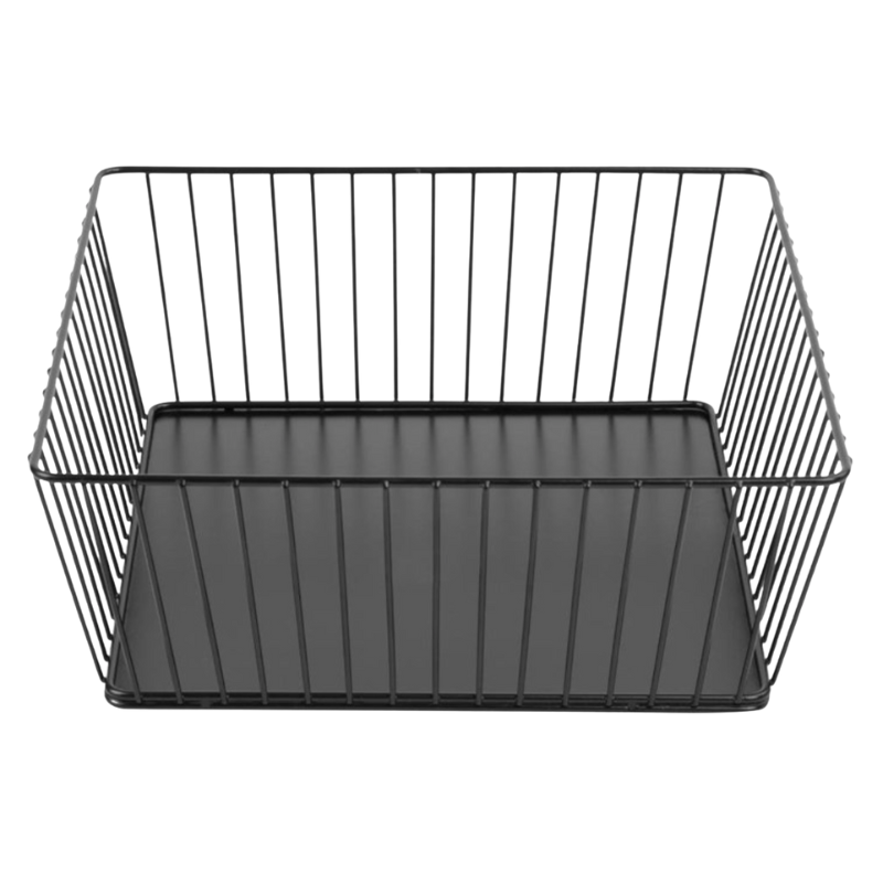 Kvadratna kovinska črna predstavitvena košara - 280x280x100 mm Kvadratna kovinska črna predstavitvena košara - 280x280x100 mm