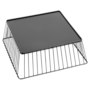 Kvadratna kovinska črna predstavitvena košara - 280x280x100 mm