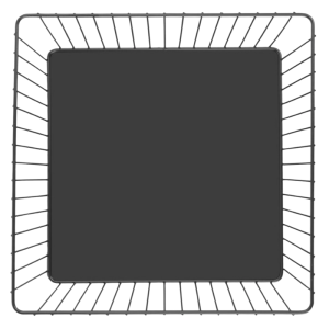 Kvadratna kovinska črna predstavitvena košara - 280x280x100 mm