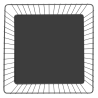 Kvadratna kovinska črna predstavitvena košara - 280x280x100 mm