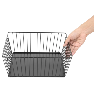 Kvadratna kovinska črna predstavitvena košara - 280x280x100 mm