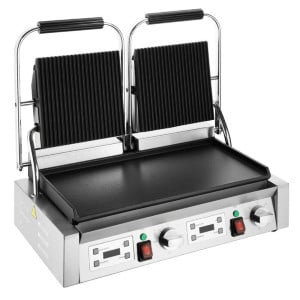 Grill Panini Double - Gladke in Rebraste Plošče - Buffalo
