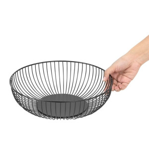 Round Black Metal Presentation Basket Ø 285 mm - Olympia