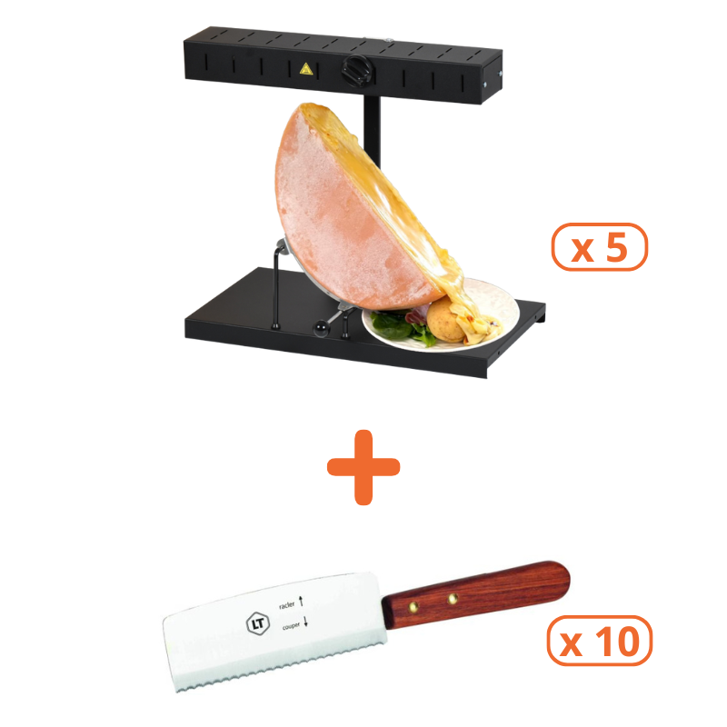 Pack Naprave za Raclette Alpage Basalt in Noži- Tellier
