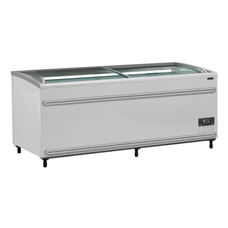 Refrigerator Freezer Curved Glass Lid - White - 500 L - TEFCOLD