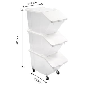 Komplet 3 posod za sestavine 30L + pokrovi + 4 kolesa