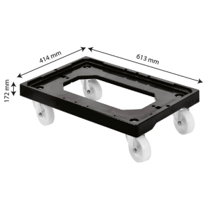 Socle na kolesih 4 vrtljiva kolesa - Jekleni nosilec - Črna
