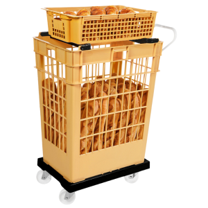 Socle na kolesih 4 vrtljiva kolesa - Jekleni nosilec - Črna