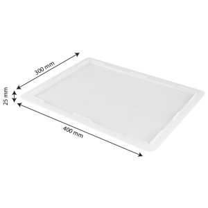 Pokrov za polovični zaboj za testo - 400 x 300 mm - Bela