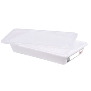 HACCP Flat Tray with Lid and Grid - 5 L - White - Gilac