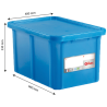 Pravokotni zaboj HACCP s pokrovom - 55 L - Modra