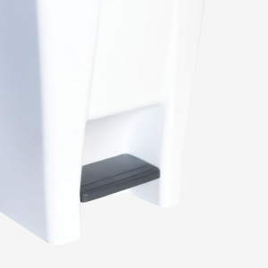 Pedalni koš z rdečim pokrovom in kolesi - 80 L - Gilac