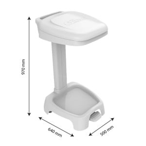 Podpora za vrečo za smeti z belim pokrovom - 120 L - Gilac